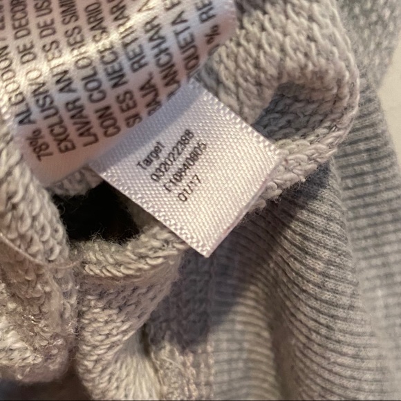 Cat & Jack Girls' Zip-Up Hooded Grey Sweatshirt - Picture 6 of 7